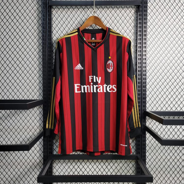 Retro AC Milan (Long Sleeve) Adults Home 13/14